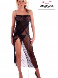Sexy dlouhá noční košilka Elegant - Černá